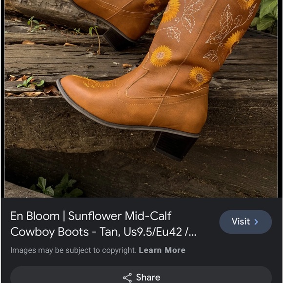 En Bloom Sunflower Mid-Calf
Cowboy Boots - Tan, Us9,5-10/Eu42 /... - Picture 13 of 14
